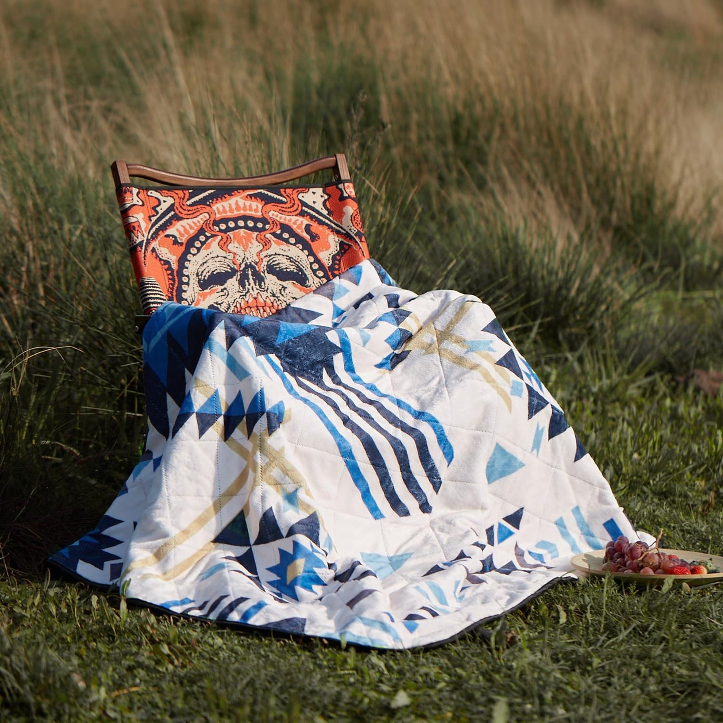 HORIMOTE HOME Outdoor Waterproof Camping Blanket, Extra Thick Flannel Fleece Warm for Cold Weather, Windproof Aztec Blankets Foldable for Stadium Picnic Dog Pet Car (Aztec)