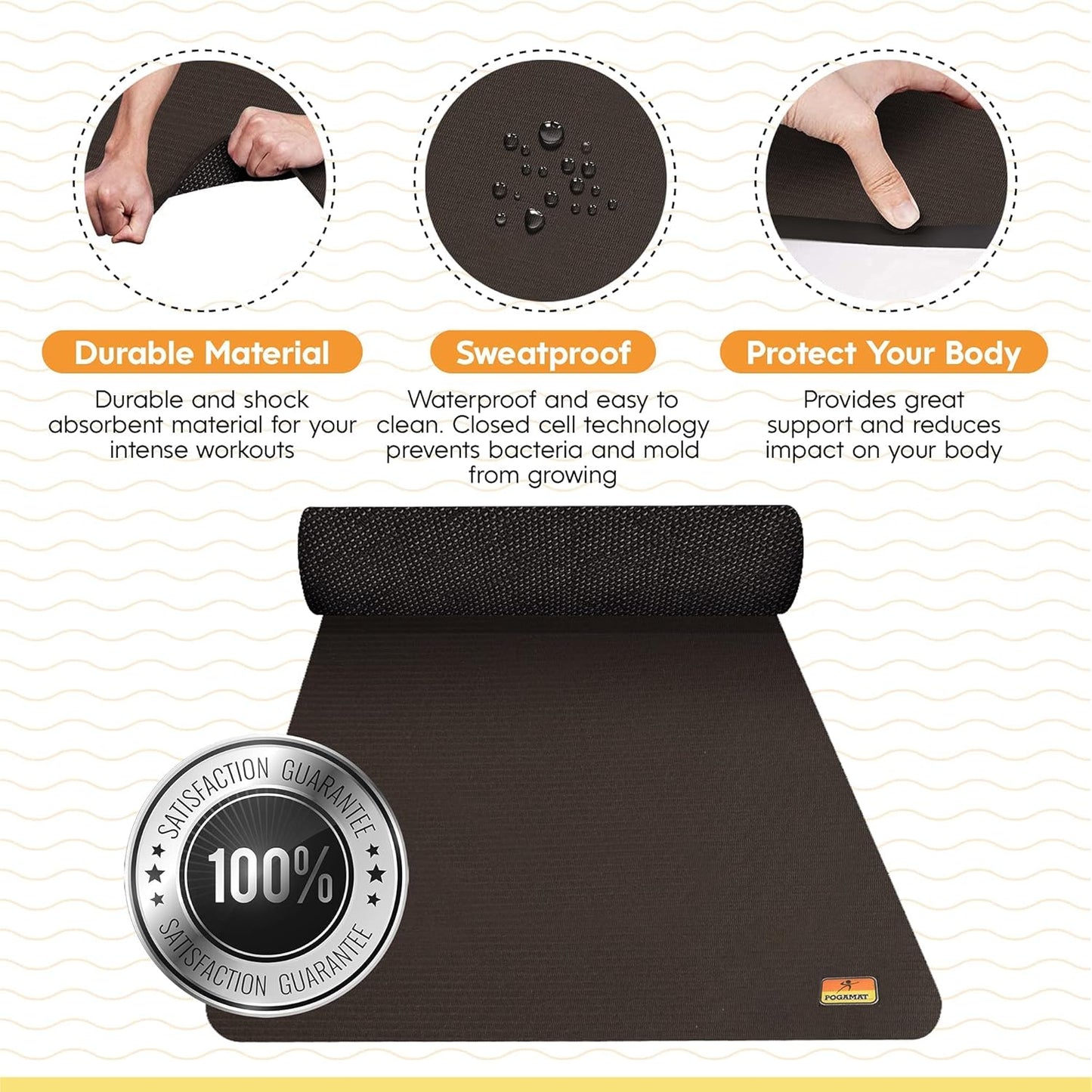 Premium Large Exercise Mat 6’x4’ – 1/4" Thick Non-Slip Workout Mat for Home Gym, Cardio, Yoga, Equipment – Use with or Without Shoes