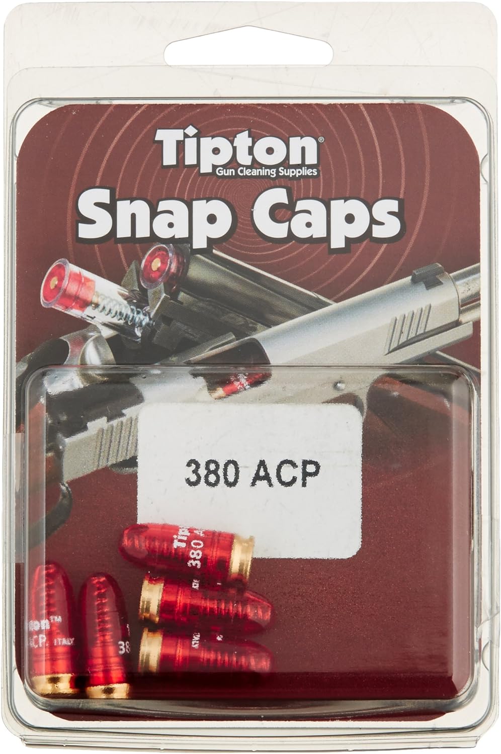 Tipton Pistol Snap Caps with False Primer and Reusable Design for Dry-Firing, Gun Maintenance, Gun Storage