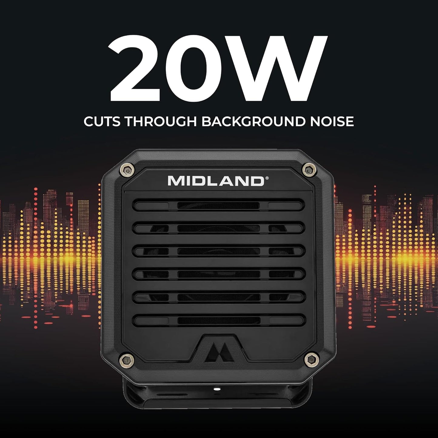Midland - SPKMINI Mini External Speaker - Waterproof, 10 Watts, 3.5mm Plug - Compatible with All Mobile CB, GMRS, HAM and Amateur Radios