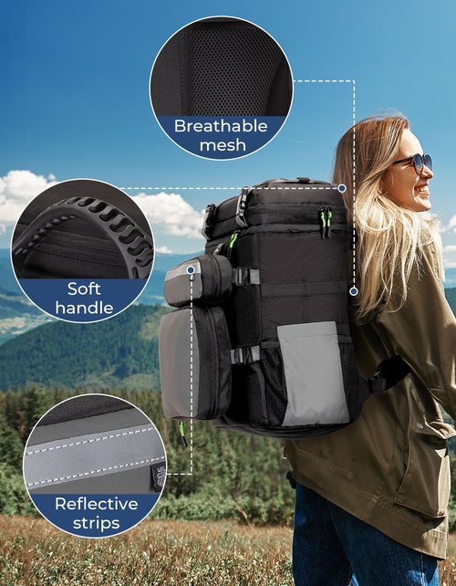 DEERFAMY Backpack Cooler Leakproof, 26L/54 Cans Insulated Waterproof Cooler Lunch Bag for Men Women, Portable Large Ice Cooler Backpack, Compartments Thermal Bag for Travel, Beach, Camping
