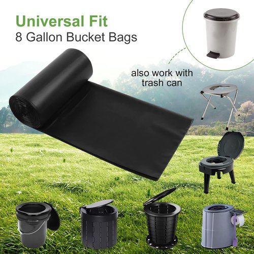 Portable Toilet Bags - LITFP 25 Count Biodegradable Toilet Waste Bags 8 Gallon Porta Potty, Thickened Compostable Camping for Portable Potty Bucket Toilet Camping Adults Car Travel
