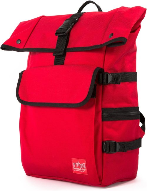 Manhattan Portage Silvercup Black Backpack - Water-Resistant Roll Top, Spacious 1000D Cordura