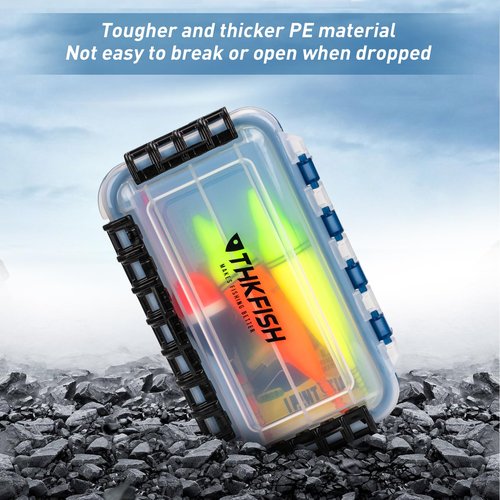THKFISH Fishing Tackle Box，3400/3500 Tackle Tray Floating Fishing Lure Box Storage Organizer Small Waterproof Tackle Box with Adjustable Dividers,Sun-proof