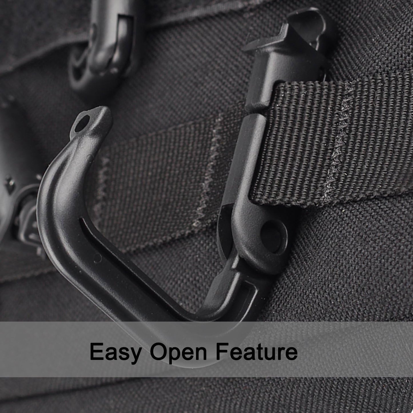 XTACER Tactical Multipurpose Small D-Ring Locking Hanging Hook Tactical Link Snap Keychain Button Release for Molle Webbing (Set of 10)