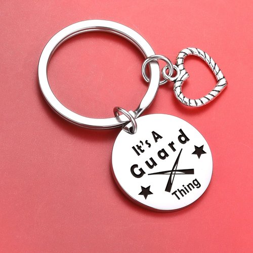 ZQEOU Color Guard Keychain - Marching Band Gifts Flag Girl Gifts - Colorguard Jewelry for Color Guard Lover, Mom Jewelry Bestie Keychain Daughter, Girlfriend Birthday Key Chain
