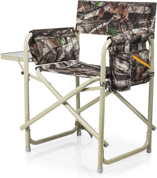 Picnic TIME Outdoor Directors Chair with Side Table, Beach Chair for Adults, Camping Chair with Table