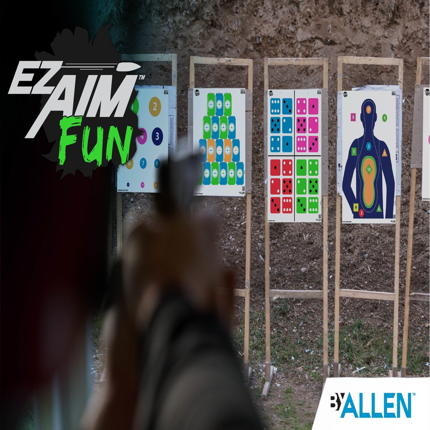 EZ Aim Fun Gallery Paper Shooting Target, 23" x 19," 4-Pack, Multi