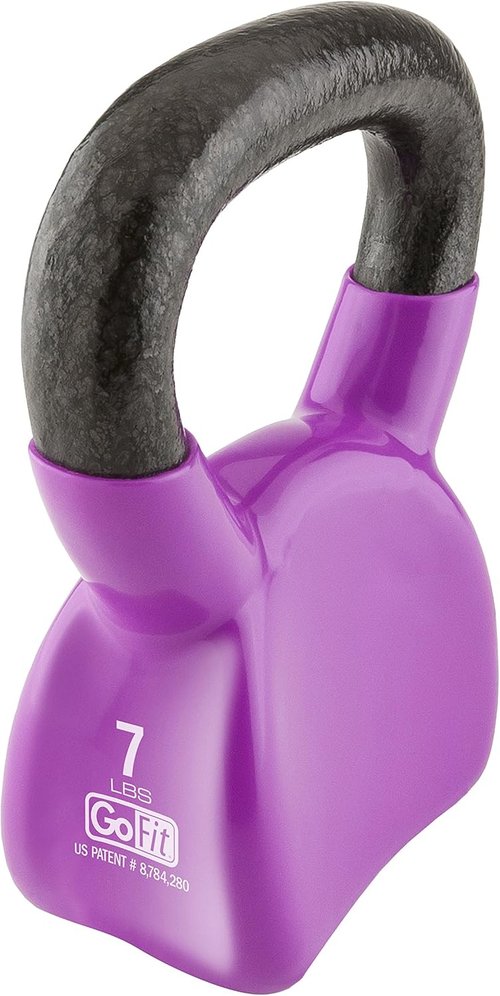 Contoured Single Vinyl Coated Kettlebell With Training Dvd by GoFit