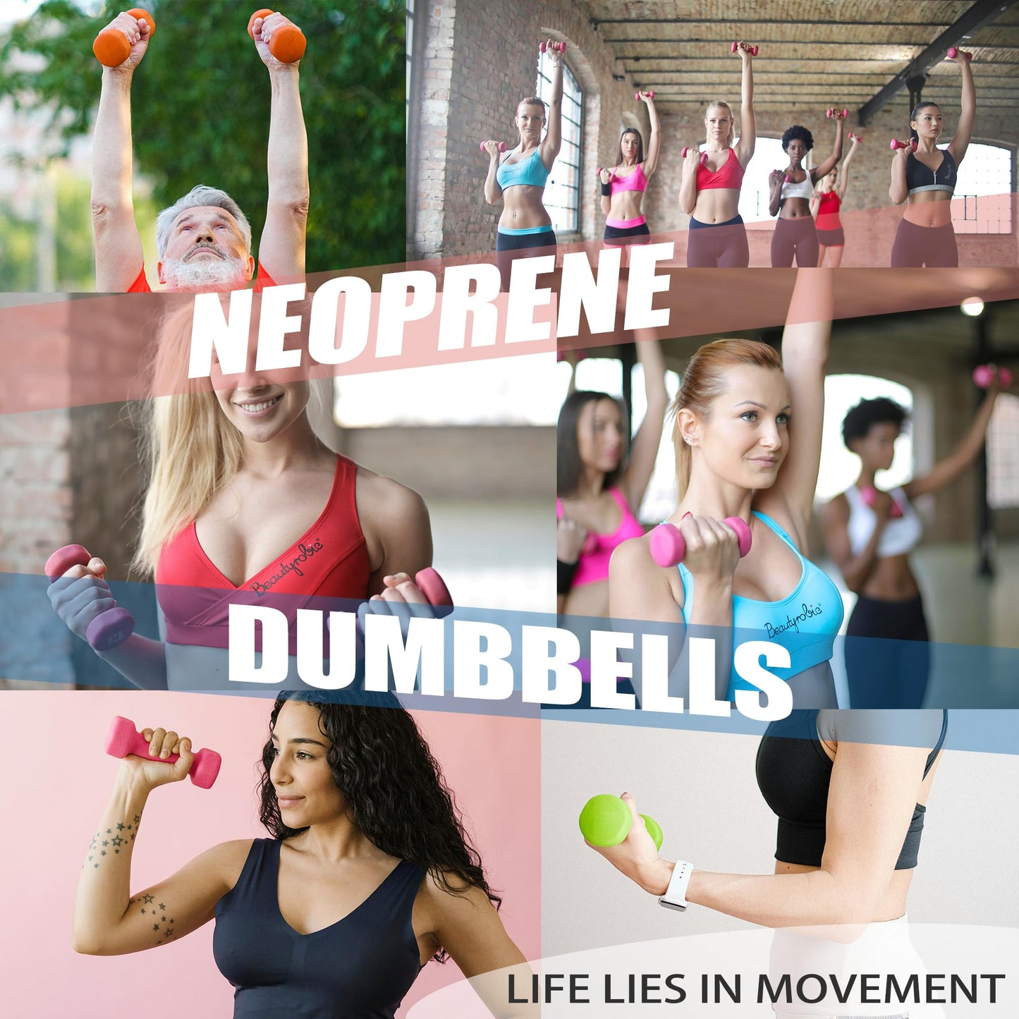 Balelinko Home Gym Equipment Workouts Strength Training Weight Loss Pilates Weights Yoga Sets Weights for Women, Men, Seniors and Youth, 1LB Green, Pair