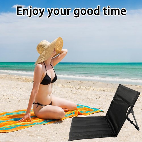 Yewaii Foldable Adult Flip Seat, Foldable Pool Chairs, Portable Outdoor Chair for Poolside, Tailgating, Camping, Sporting Events, Picnic and Beach Chair (Black)
