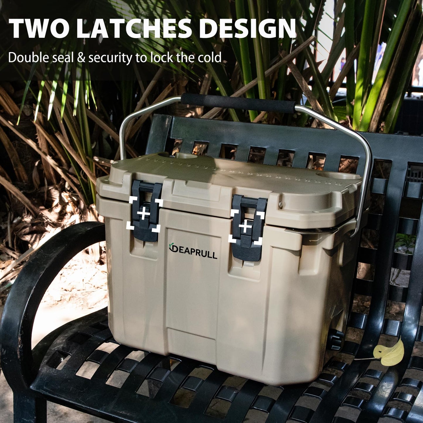 30 Quart Hard Cooler, Insulated Ice Chest Box Holds Ice for More Days, Portable Cooler with Handle, Cup Holders, Double Latches for Camping, Drink, Beverage, Beach, Picnic, Fishing, Boat, Barbecue