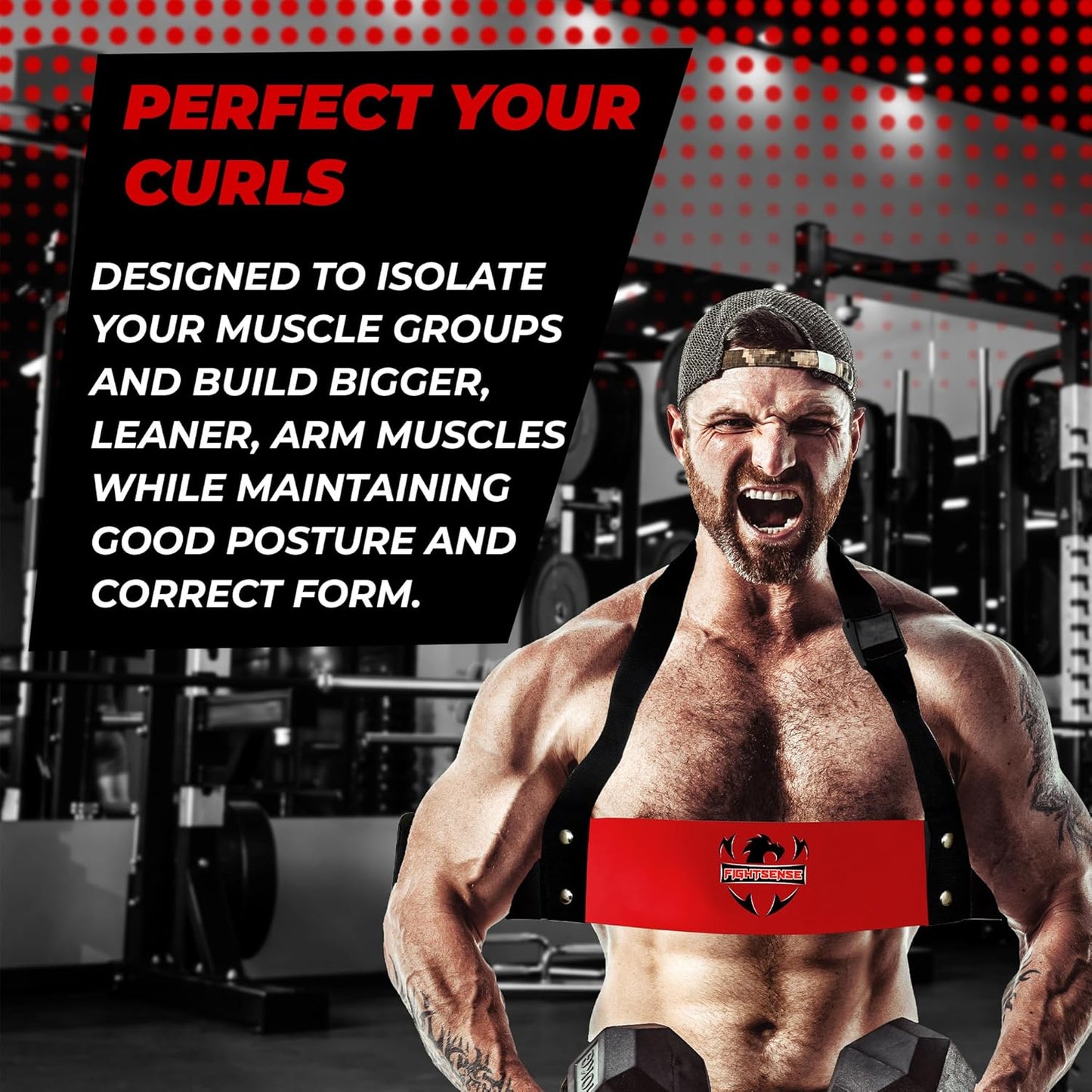 FIGHTSENSE Arm Blaster Biceps Curl Triceps Muscle Isolator Bomber Fitness Gym Workout Training Support