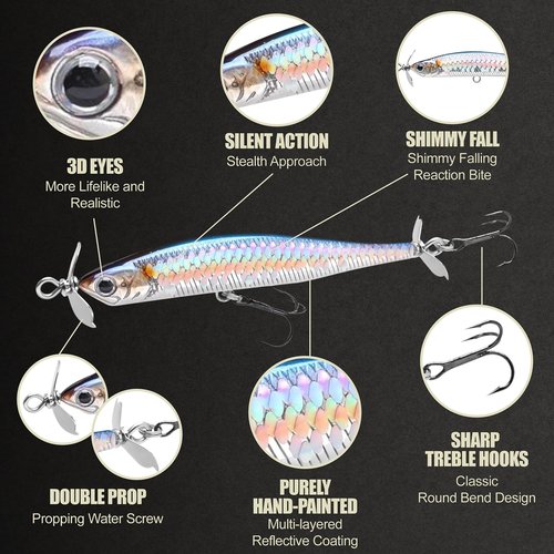 LUCKY CRAFT Screw Pointer 80 Jerkbait - Sinking Fishing Lure for Bass & Walleye