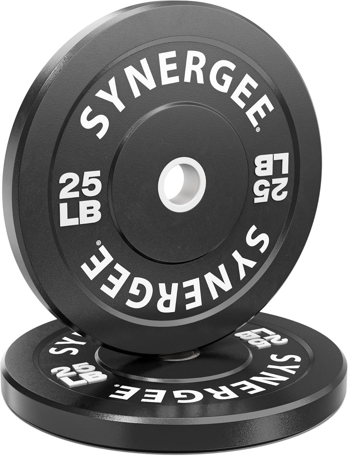 Synergee Bumper Plates – Durable Olympic Weight Plates, Low-Bounce Rubber for Strength Training, Powerlifting, and Functional Workouts.
