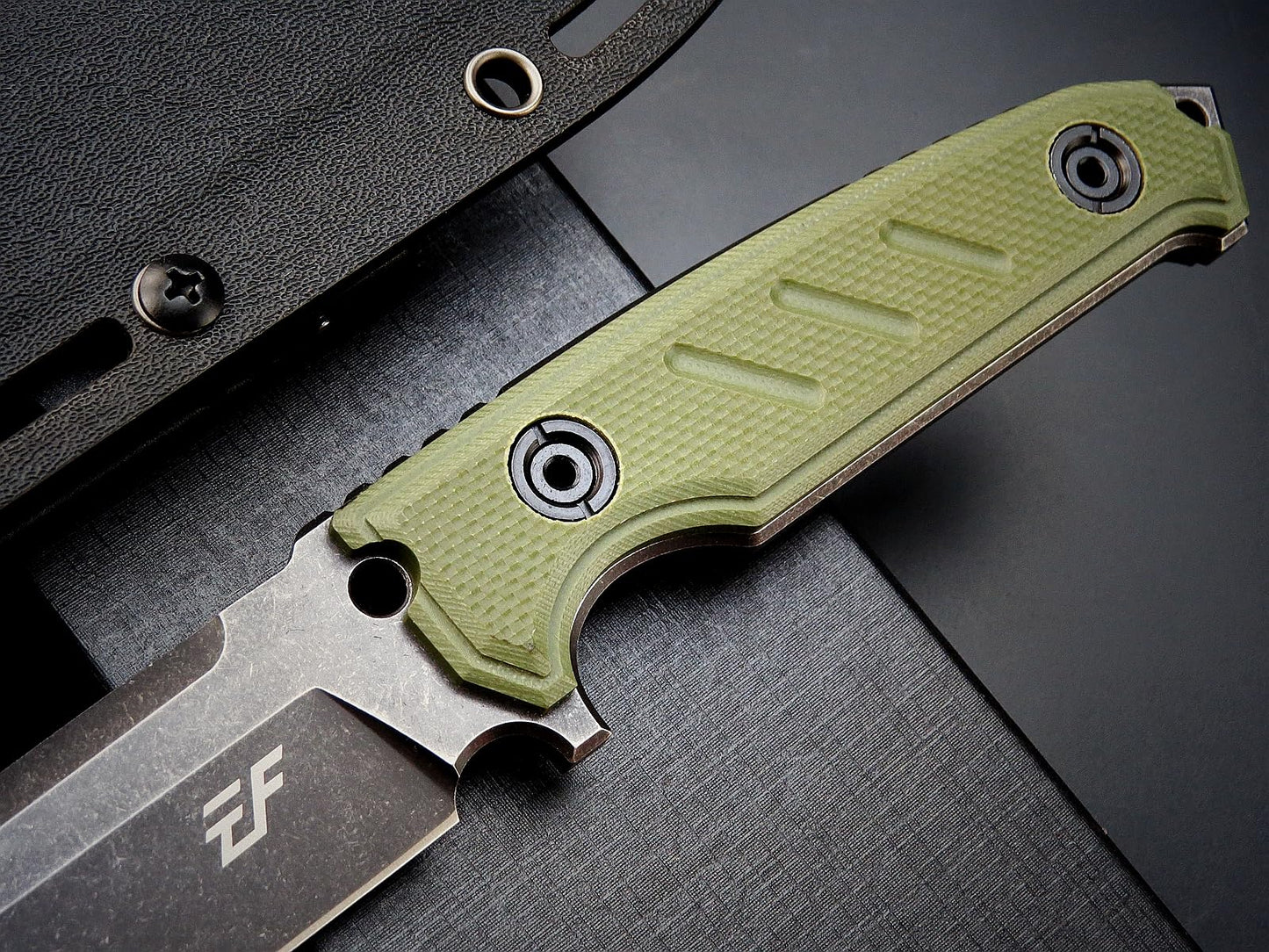 Eafengrow EF129 Fixed Blade Knife, DC53 Steel Tanto Blade,G10 Handle Full Tang Fixed Knifes Straight Knife for Camping Hunting Adventure Survival and EDC Tool(Army Green)