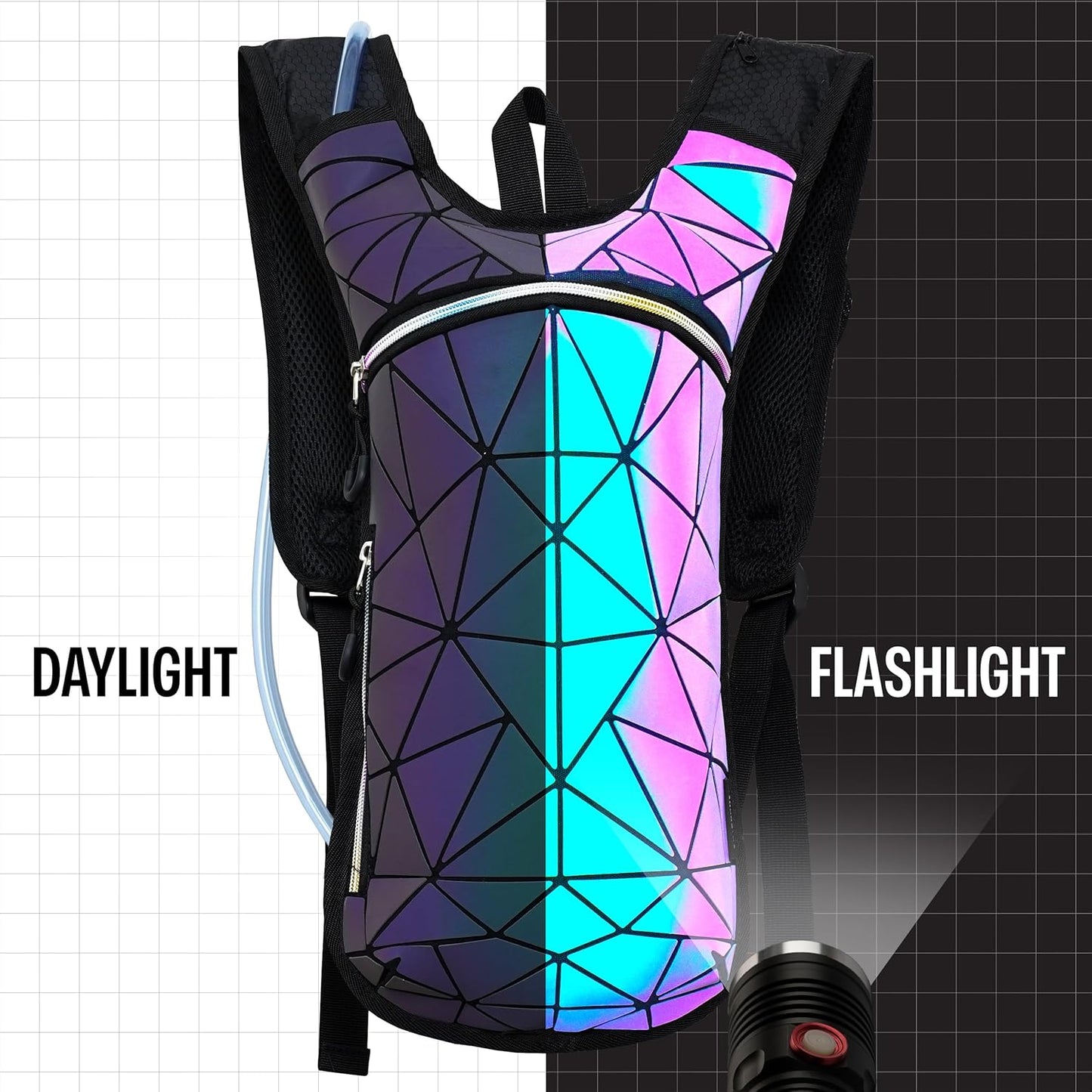 Sojourner Rave Hydration Pack - Hydration Backpack - Hydropack with 2L Bladder - Water Backpack for Festivals, Hiking, Running, Biking and More