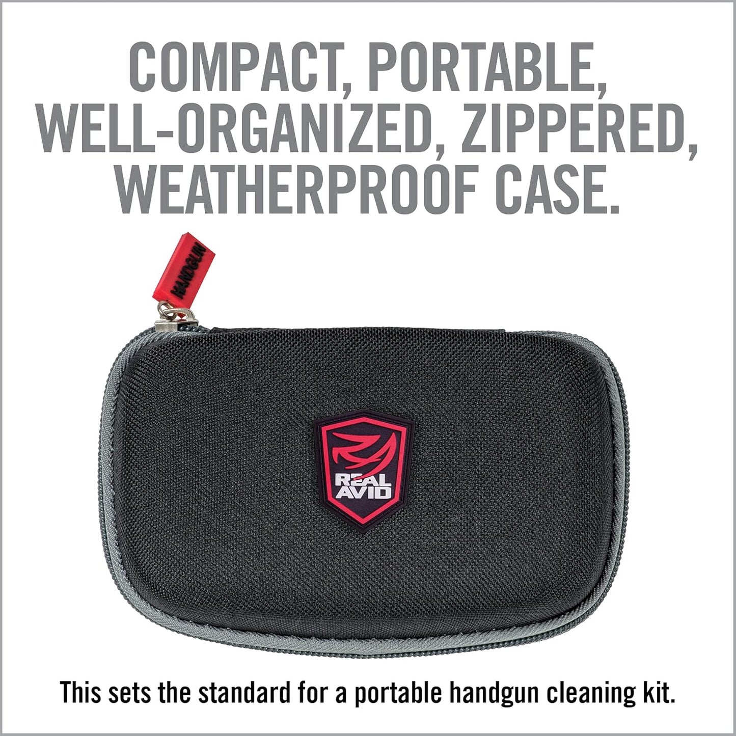 Real Avid Handgun Cleaning Kit - All-in-One 13 Piece Pistol Cleaning Kit with Cleaning Rod, Bore Brushes, Gun Cleaning Jags & Gun Cleaning Patches
