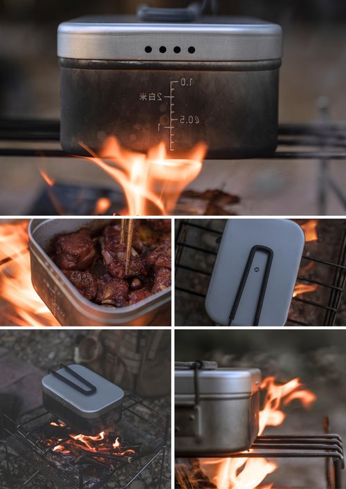 CAMPINGMOON Mess Tin 1.3L Aluminium Camping Cookware Extreme Thick S-2013