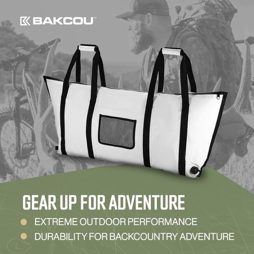 Bakcou - Insulated Game or Gear Bag - Harvest Hauler for eBike Trailer - Keeps Game Fresh, Compact and Portable - Waterproof Cooler Bag - 48 Inch