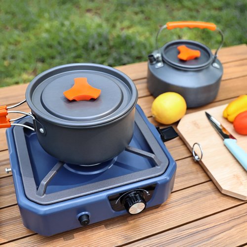 Upgraded Separate Ignition Needle WINKIZA Camping Stove with Cutting Board, Portable Propane Camp Stove with 8,000 BTU, Adjustable Burner with Piezo Ignition, Portable Gas Stove for Camping, BBQ