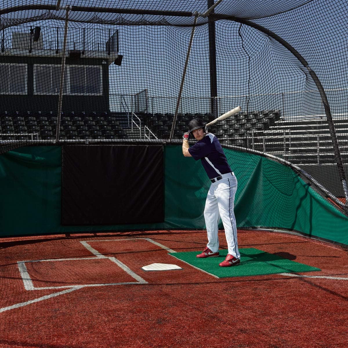 On Deck Sports 3' x 7' Indoor/Outdoor Baseball Softball Green Batting and Hitting Mat Pro - Green