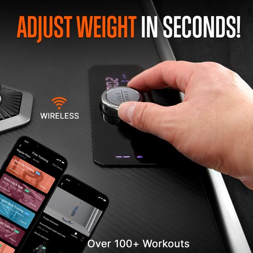 Squatz Smart Home Gym – 100+ Exercises, 100LB Digital Resistance, Replaces Full Gym, No Installation, 2 Modes, App with Training Workouts – All-in-One Fitness System for Full Body Training