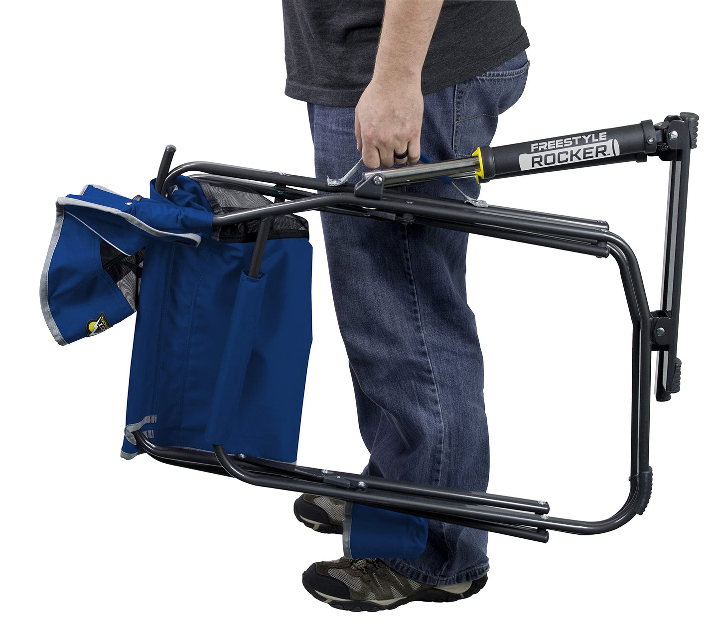 GCI Outdoor Freestyle Rocker Folding Camp Chairs, Rocking Chair and XL Rocking Chair with Side Table