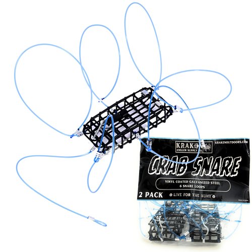 KRAKEN SUPPLY CO 2 Pack Crab Snare Trap Loop Trap Casting for Fishing Pole Dungness Rock Blue Crabs 6 Loops CA, OR, WA Compliant (Snare, 2)