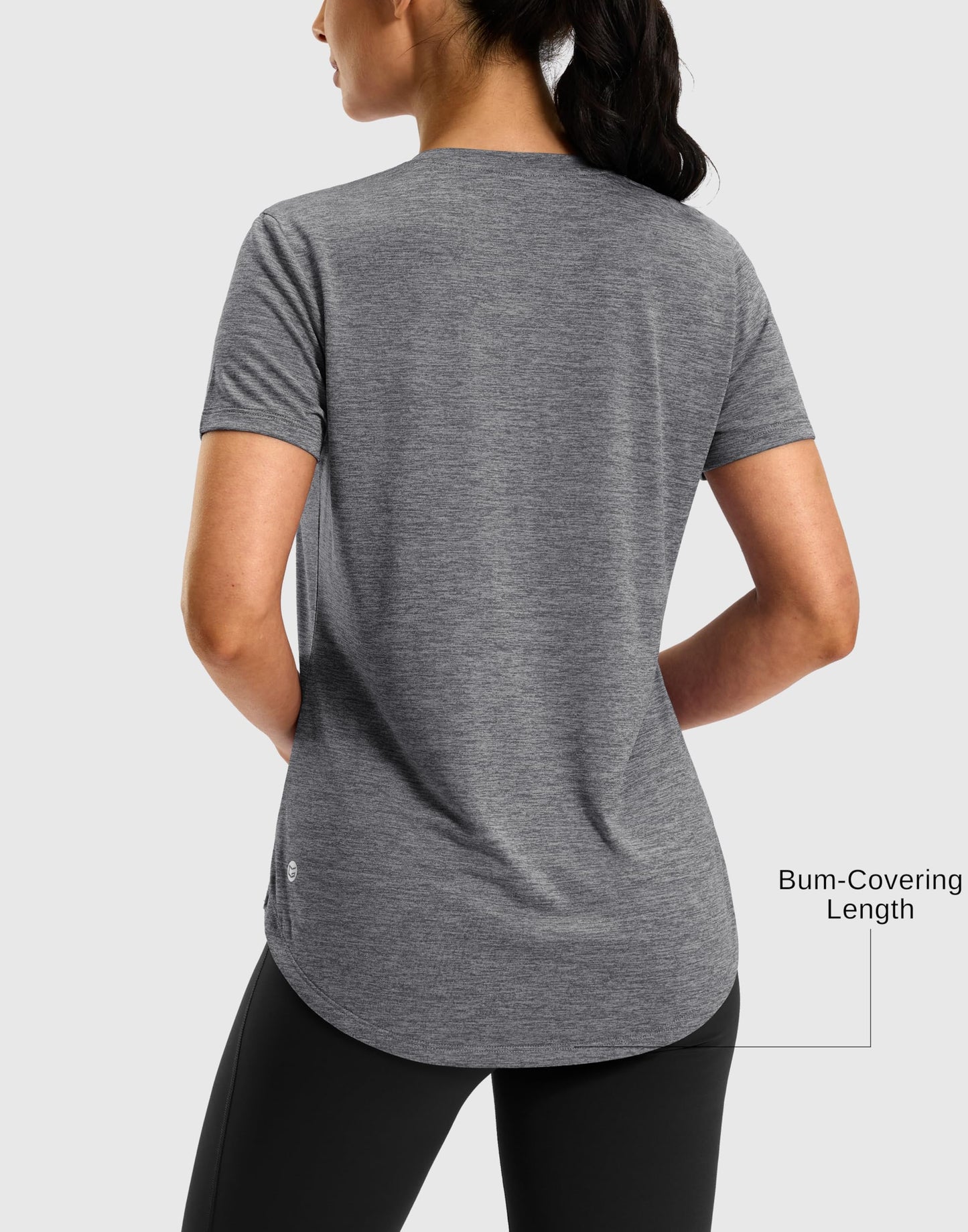 Womens Workout Shirts Short Sleeve Moisture Wicking Lightweight Athletic Gym Hiking Running Yoga Exercise Tops for Women (Grey,Medium)