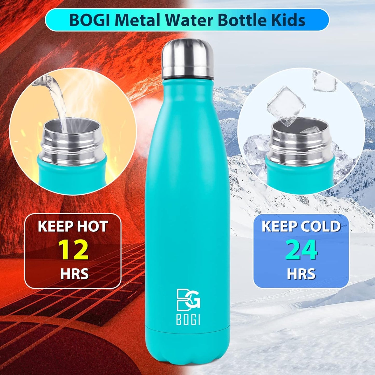17oz Insulated Stainless Steel Water Bottle | Leak-Proof | Hot Pink for Outdoor Sports