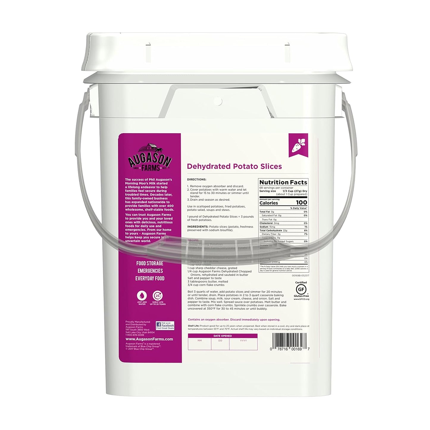 Augason Farms Freeze Dried Vegetable Variety Pail, Emergency Food Supply, Everyday Meals, 109 Servings