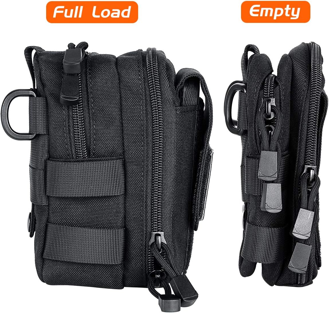 IronSeals Multipurpose Tactical Nylon Molle Utility EDC Pouch Waist Pack Detachable Strap with Flag Patch for iPhone 15 Pro Max/15 Pro/15/14 Plus/14 Pro Max/13 Pro Max/12 Pro Max/11 Pro Max