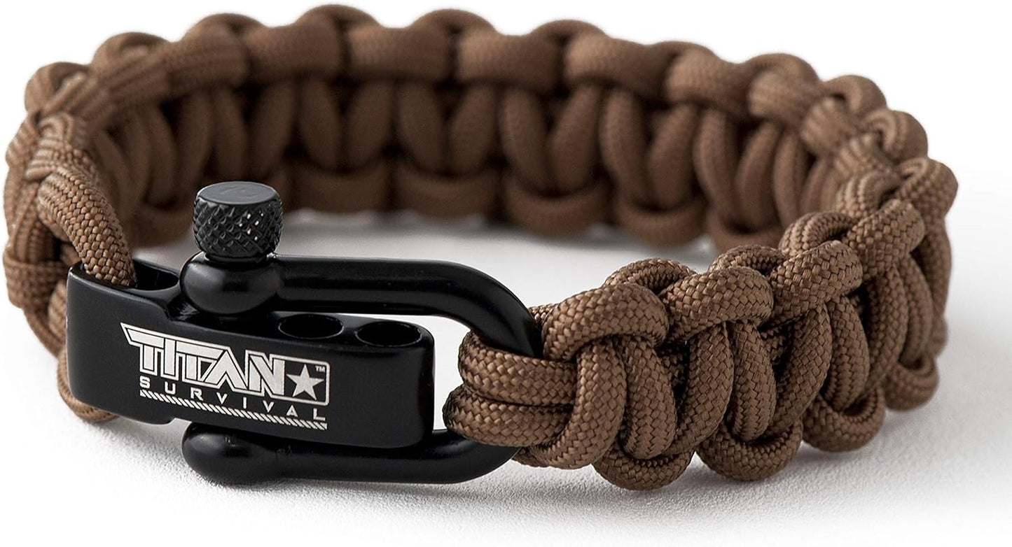 TITAN Survival 1,650 LBS Shackles for Paracord Bracelets (5-Pack) | BLACK | Stylish Premium Metal Clasps.