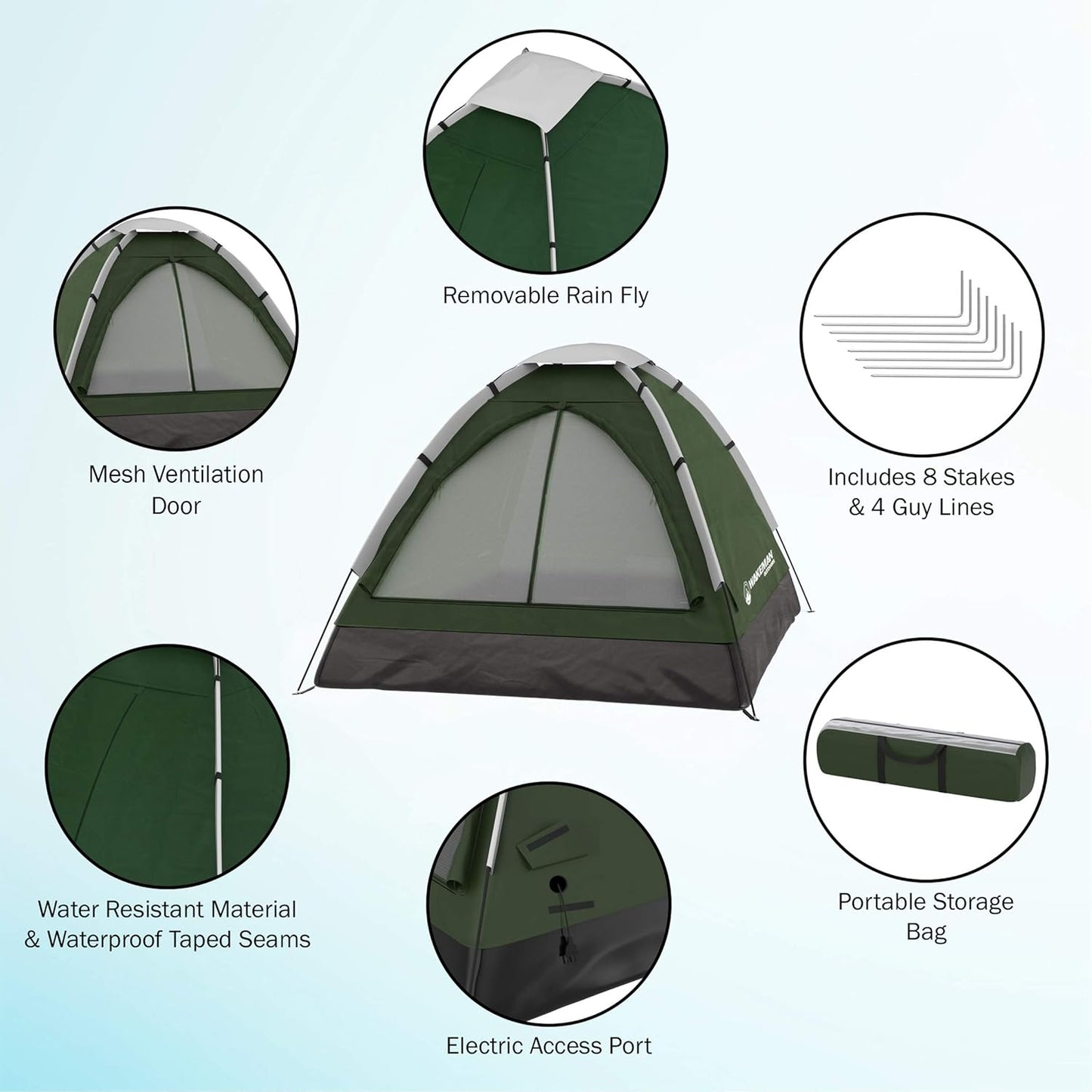 Wakeman Family-Tents Wakeman Outdoors 2 Person Camping Tent