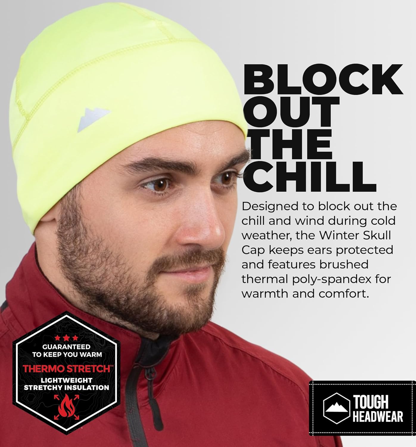 Tough Headwear Skull Cap for Men - Beanie Hats - Skully Beanie Cap - Cooling Skull Caps for Men Locs Sweat Dreads Running