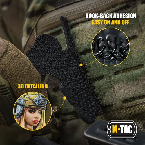 M-Tac Morale Patch Tactical Girl - PVC Tactical Military Patch with Hook Fastener Backing - Real-Looking Patches for Vest, Backpacks, Hats (#8 Lucky)