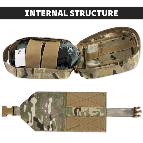 CASONMMAX Tactical Medical Pouch，Rip Away Ifak Pouches,Tear Off First Aid EMT MOLLE Trauma Kit EDC Bag. (MC)