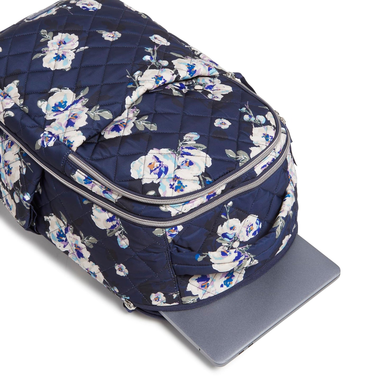 Vera Bradley Women's, Performance Twill Travel Backpack Travel Bag, Blooms and Branches Navy, One Size