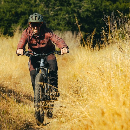 Club Ride Apparel Daniel Flannel Long Sleeve Shirt - Men's Snap Down Cycling Top - Black Bumble - Medium
