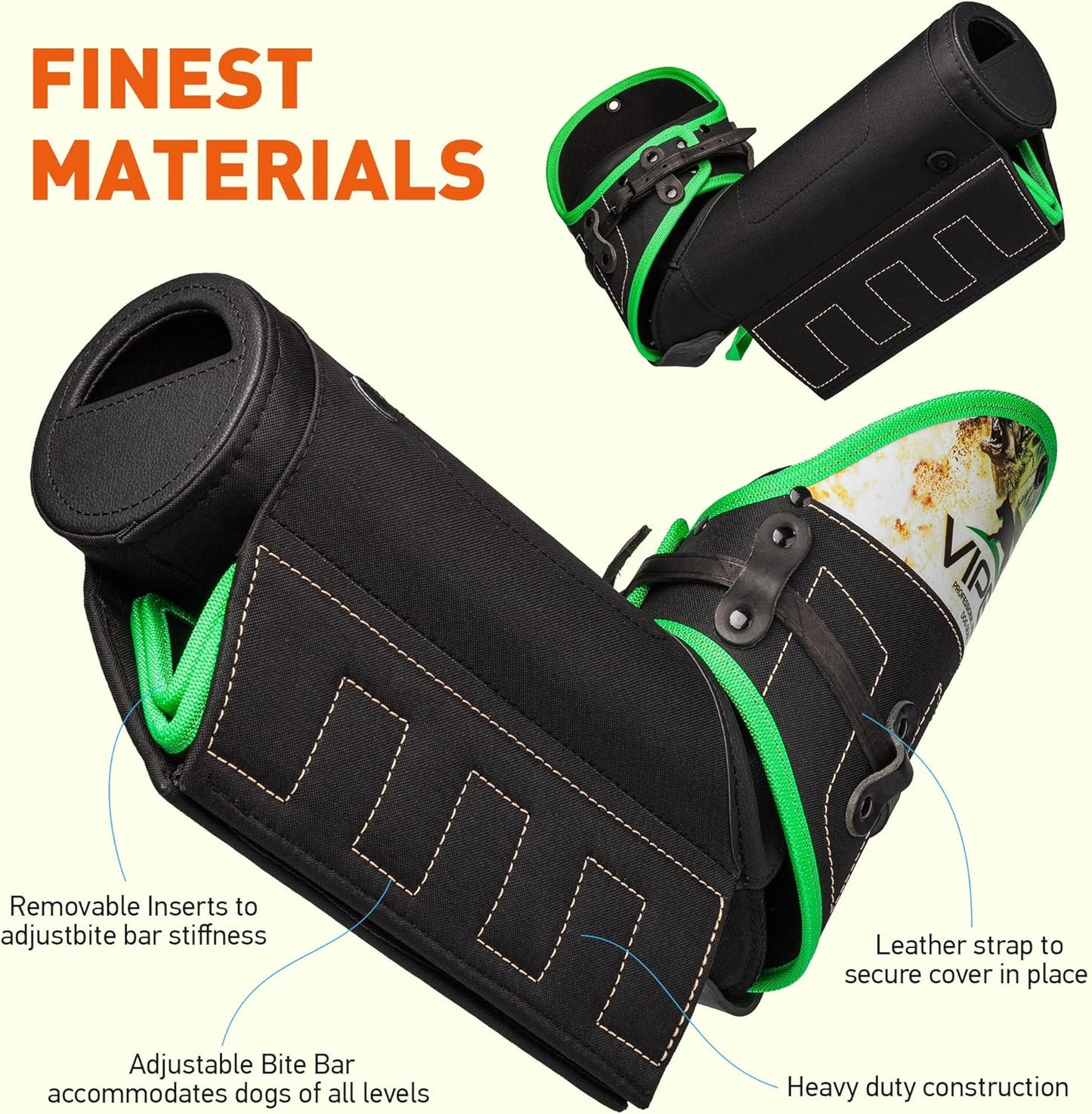 Viper Multi Level Dog Bite Sleeve with 3-Way Adjustable Bite Bar - Left Hand (Sleeve with Synthetic Cover)