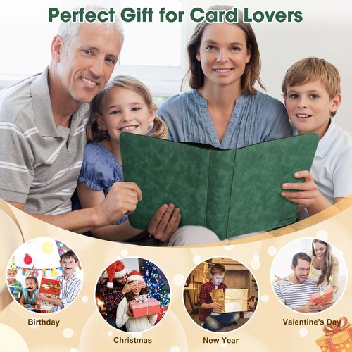 Old Canal Trading Card Binder, 9 Pocket Card Album Folder Hold Up to 540 Cards, Premium and Durable Zipper Binder, Cards Holder Album for MTG, TCG, Baseball Cards, Football Cards (Dark Green)