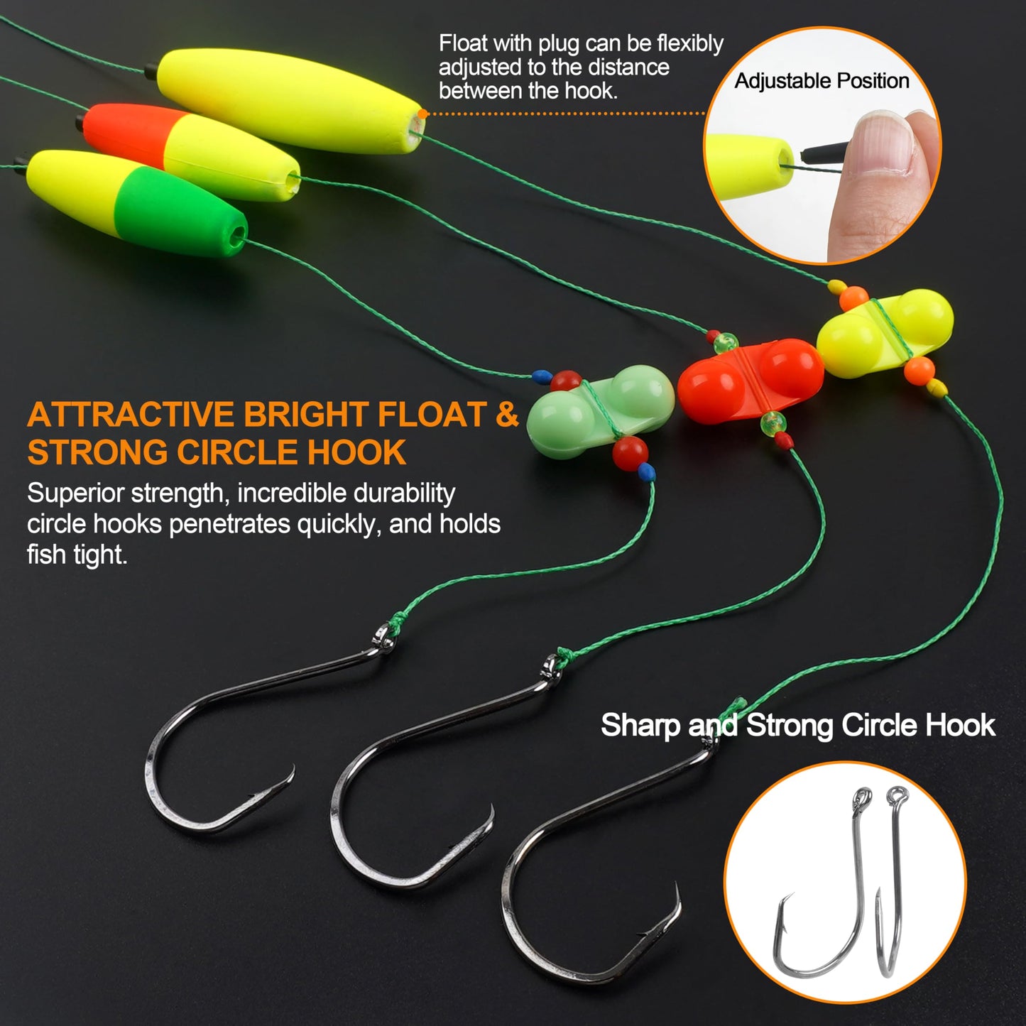 AGOOL Catfishing Tackle Making Kit Catfish Rig Accessories 124PCS Catfish Tackle with Catfish Floats Catfish Hooks Bobber Stoppers Swivels Fishing Rattle Bells Fishing Beads Santee Cooper Rig