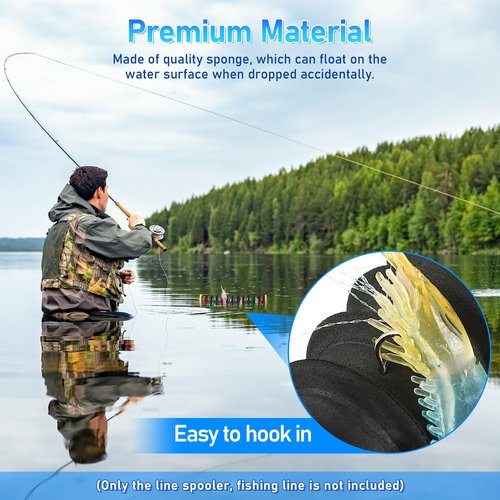 Dreyoo 3 Pcs Fishing Line Storage Organizer, Leader Holder with 12 Slots to Keep Your Lines Tangle Free, Spooler Winder, and Hook Keeper with Rigging Spools(Black)