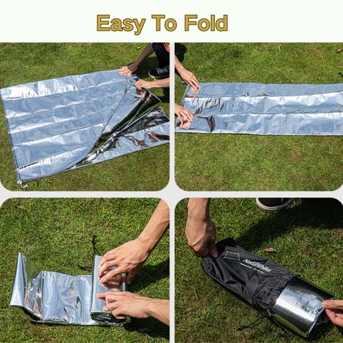 windhike Naturehike Aluminum Foil Foldable Picnic Blanket, Ultralight Ground Sheet Mat, Waterproof Camping Tarp, Foldable Sleeping Pad for Outdoor Picnic,Camping,Beaches, Storage Bag Included (L)