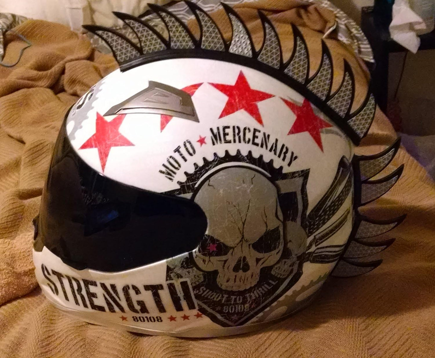 customTAYLOR33 Engineering Grade Reflective Warhawk/Mohawk Decals (Rubber Warhawk & Helmet not Included) Many Colors (Black)