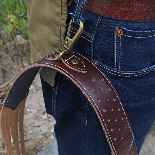 TOURBON Leather Duck Strap Game Carrier Hunting Geese Hanger Bird Tote Dove Belt