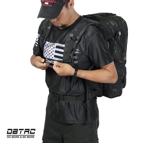 DBTAC Tactical Backpack 50L Large Classic Army 3-DAYS Assault Pack Molle Bag for Outdoor Hiking/Travel/Work (Black Camo)