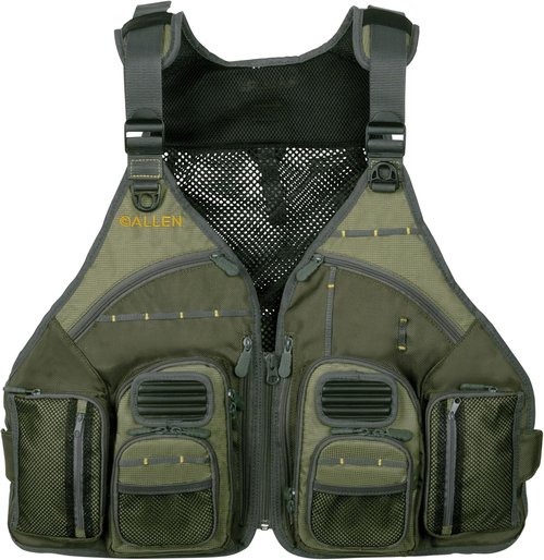 Big Horn Fishing Chest Vest with MOLLE Gear & Hydration Pocket - Olive, Medium