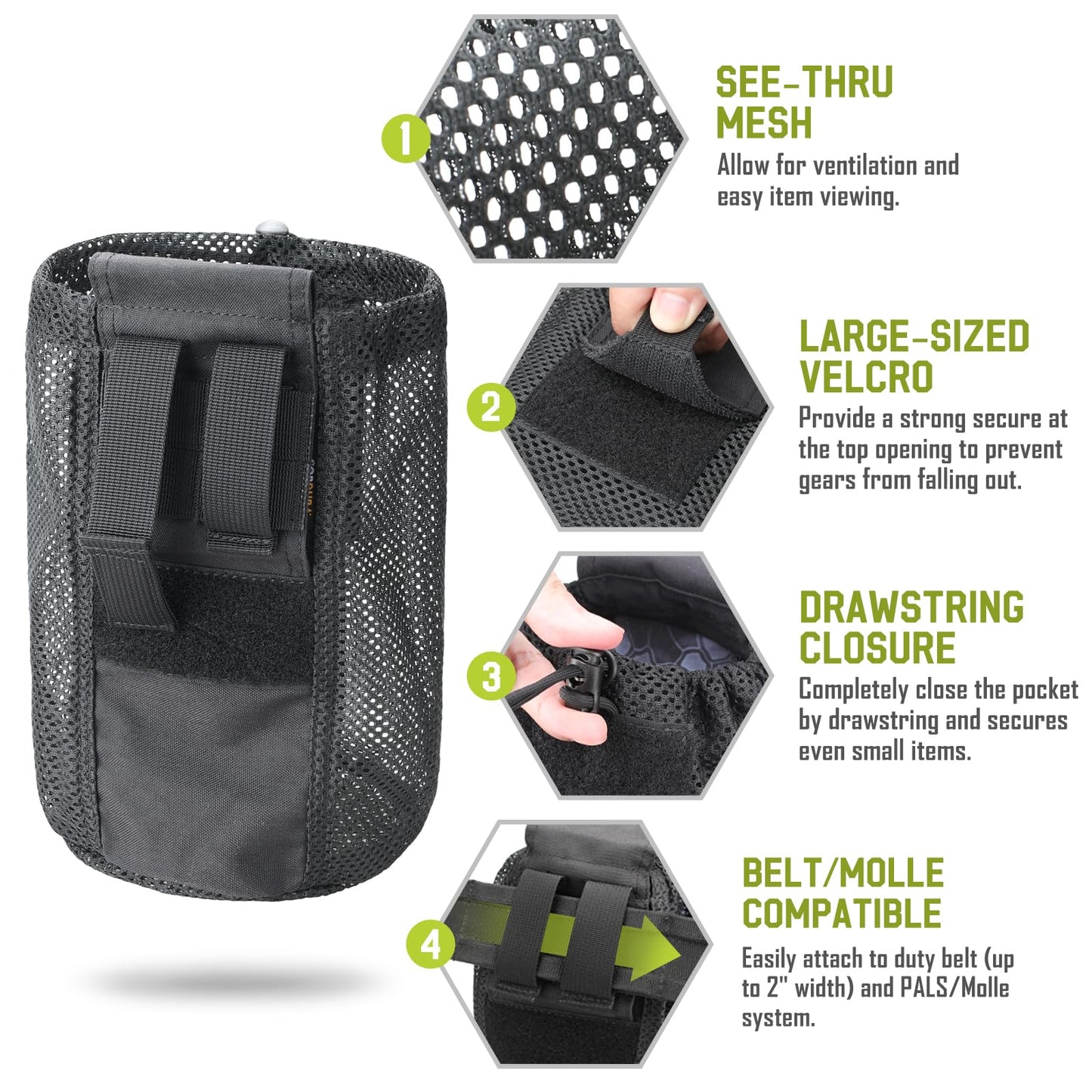 WYNEX Tactical Molle Dump Pouch,Roll-Up Drawstring Magazine Utility Pouch Folding Dump Bag